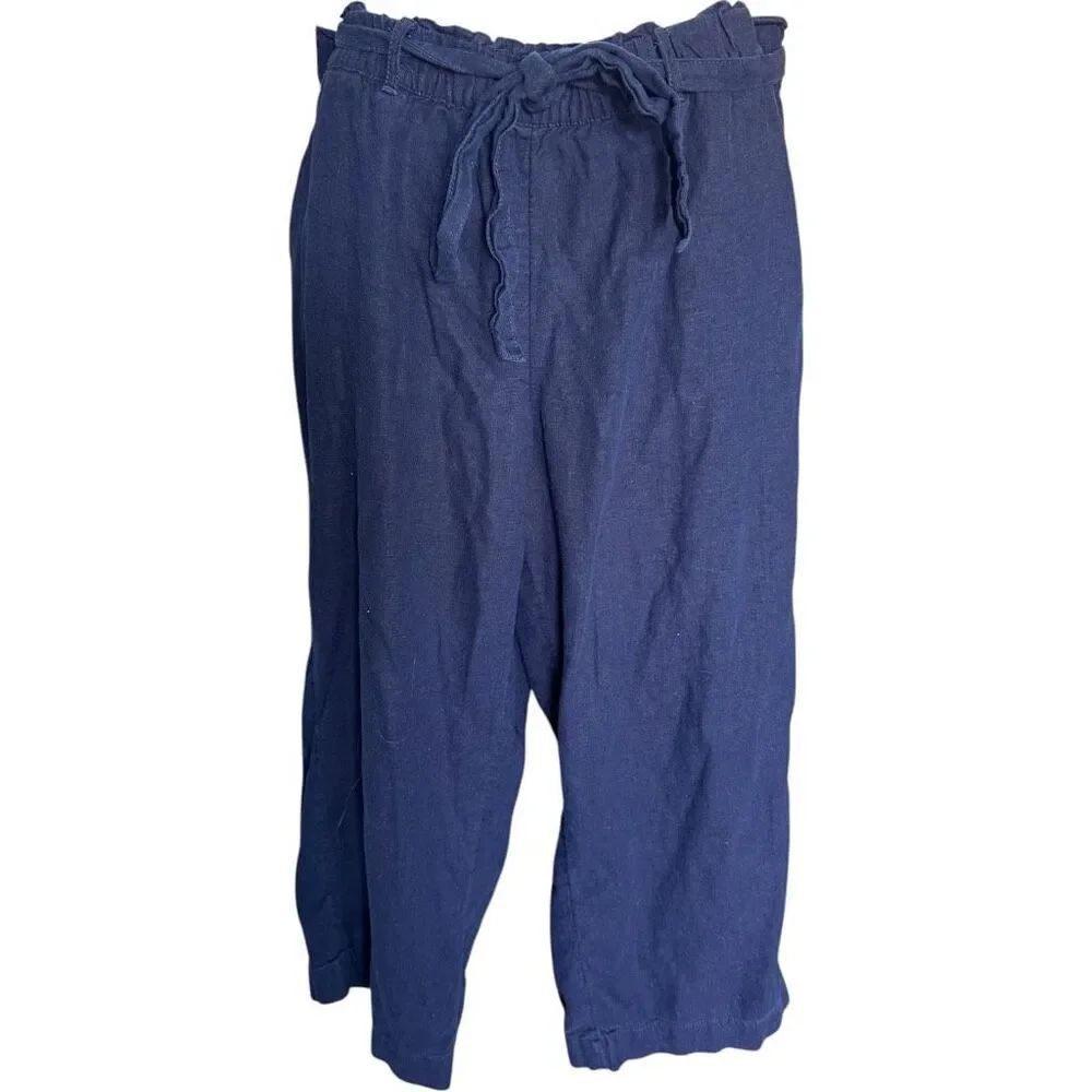 Womens Ann Taylor Loft Outlet Navy Blue Wide Leg Petite Pants - Sz LP L Petite